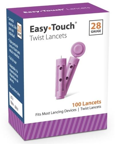 828101 EasyTouch Twist Lancets, 28g Twist Lancet, Purple