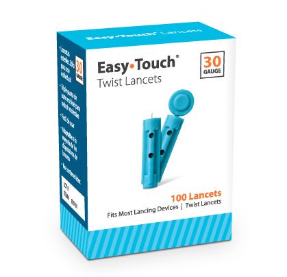 830101 EasyTouch Twist Lancets, 30g Twist Lancet, Blue 2 Pack