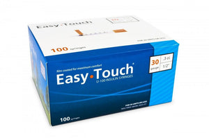 830355 EasyTouch U-100 Insulin Syringes, 30g, .3cc, 1/2″ (12.7mm), Blue